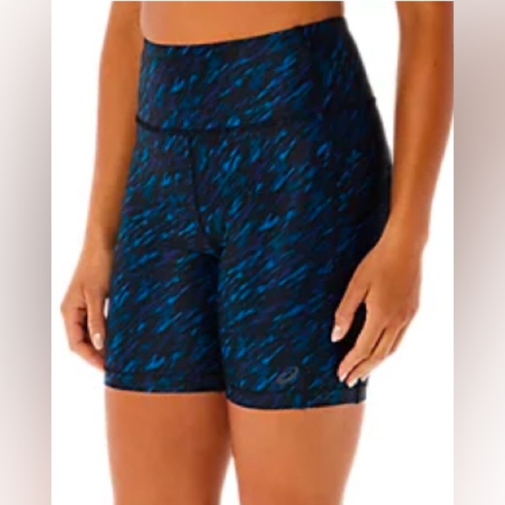 Asics PR Lyte 5 inch women’s run short biker with pockets athletic‎ blue size XS